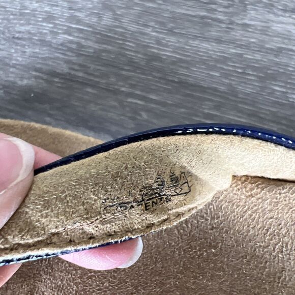 Vionic Flip Flop Shoes Sandals Bow Bella Women's 11? Navy Blue Comfort Support - Picture 9 of 11